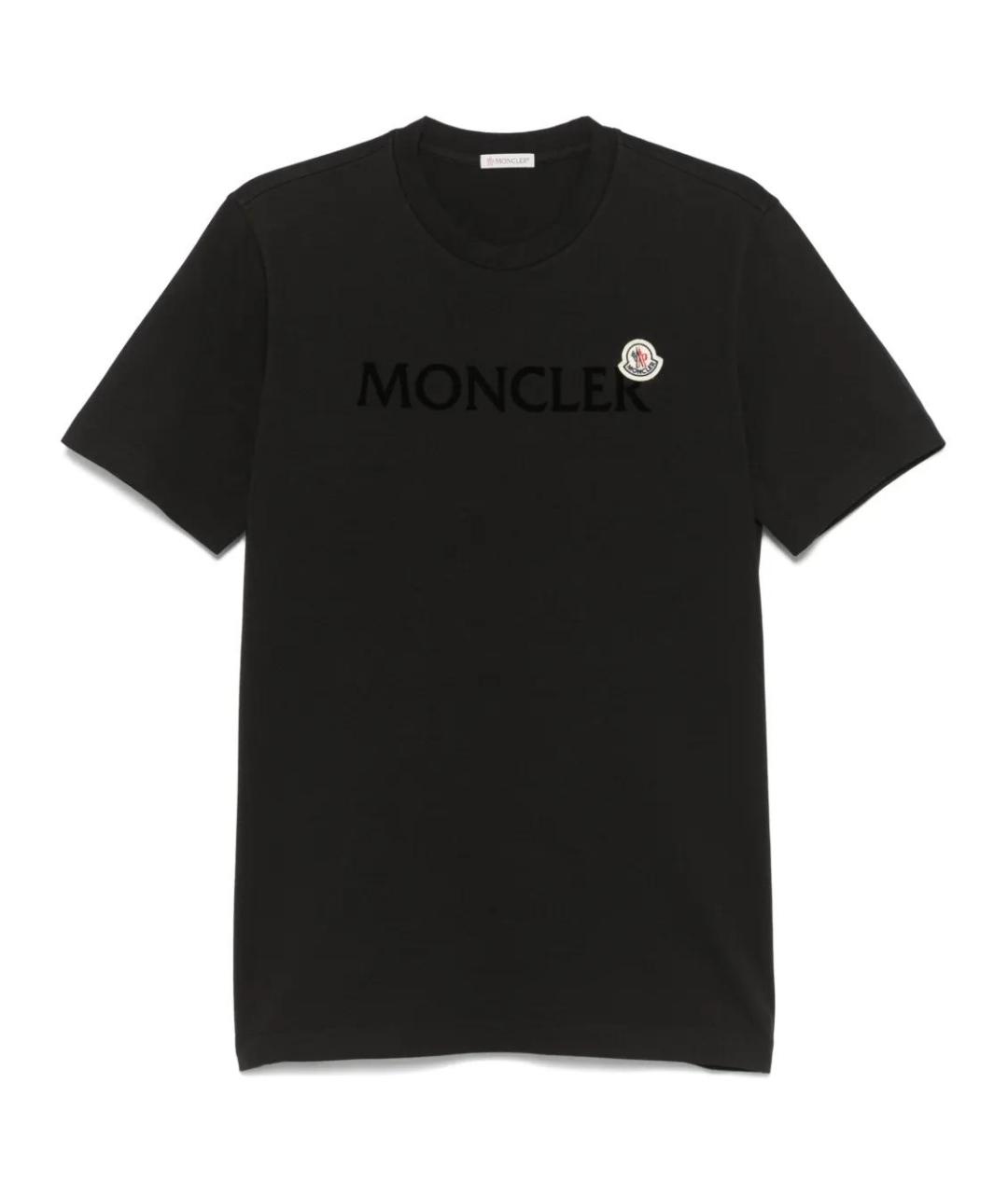 MONCLER Черная хлопковая футболка, фото 1