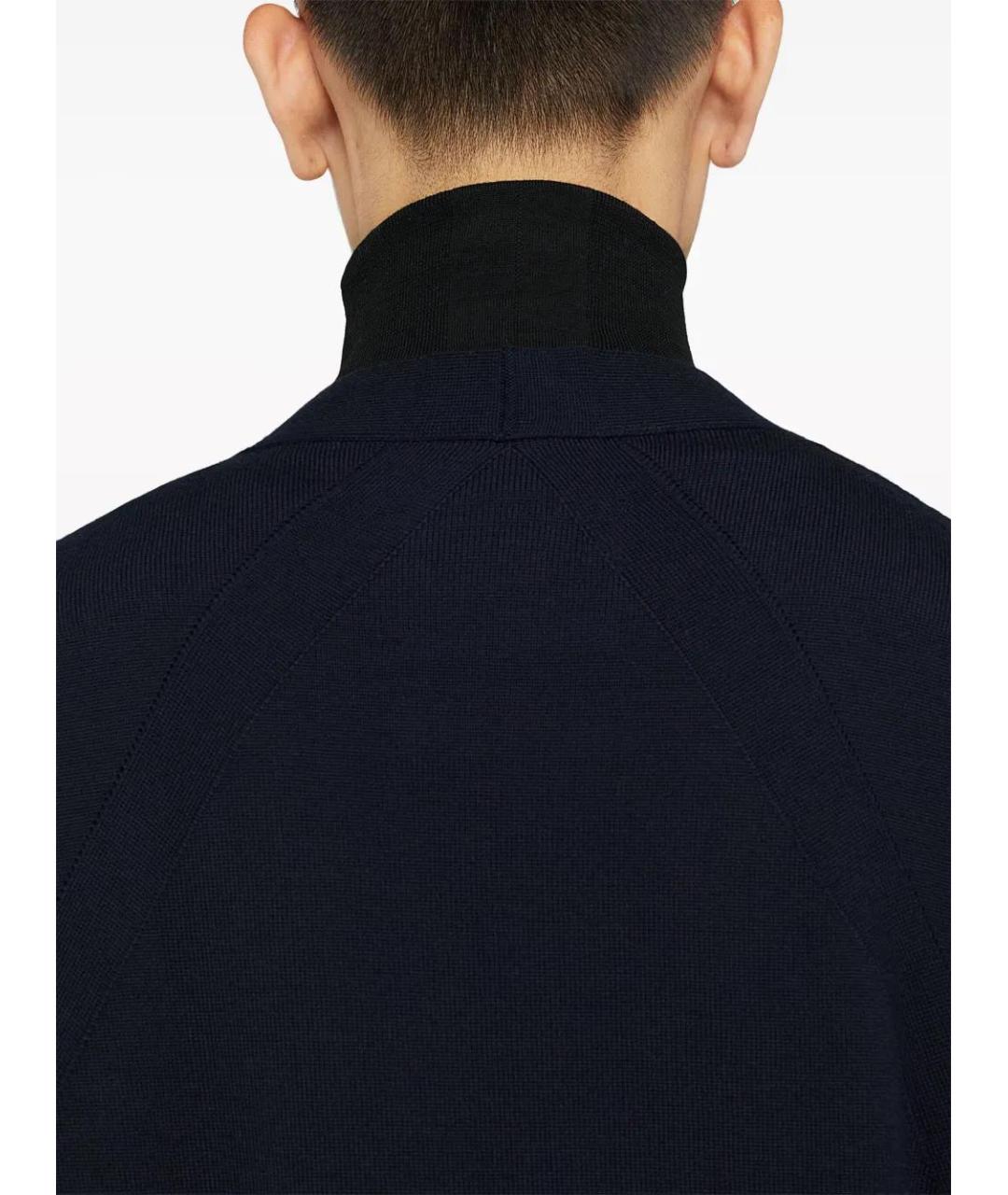 JIL SANDER Темно-синий шерстяной кардиган, фото 3