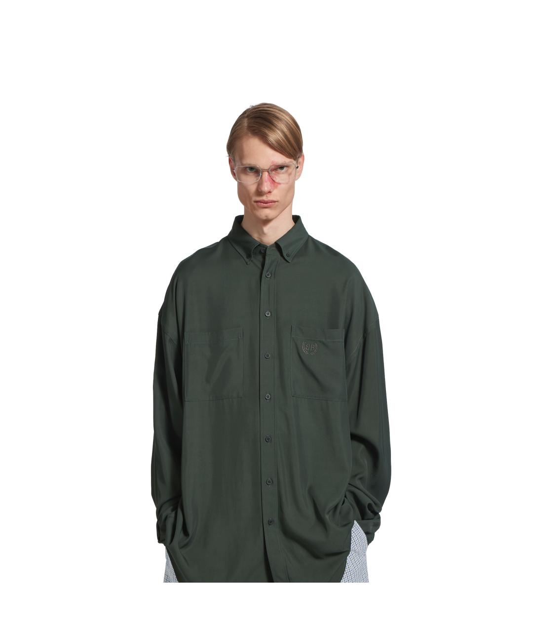 BALENCIAGA Зеленая кэжуал рубашка, фото 3