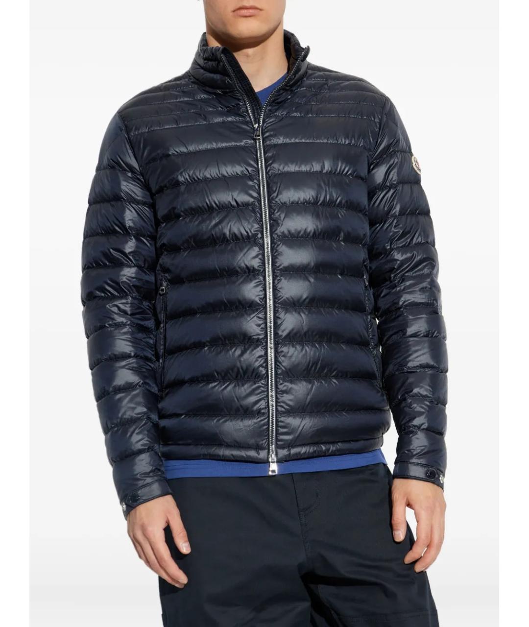 MONCLER Темно-синяя полиамидовая куртка, фото 3