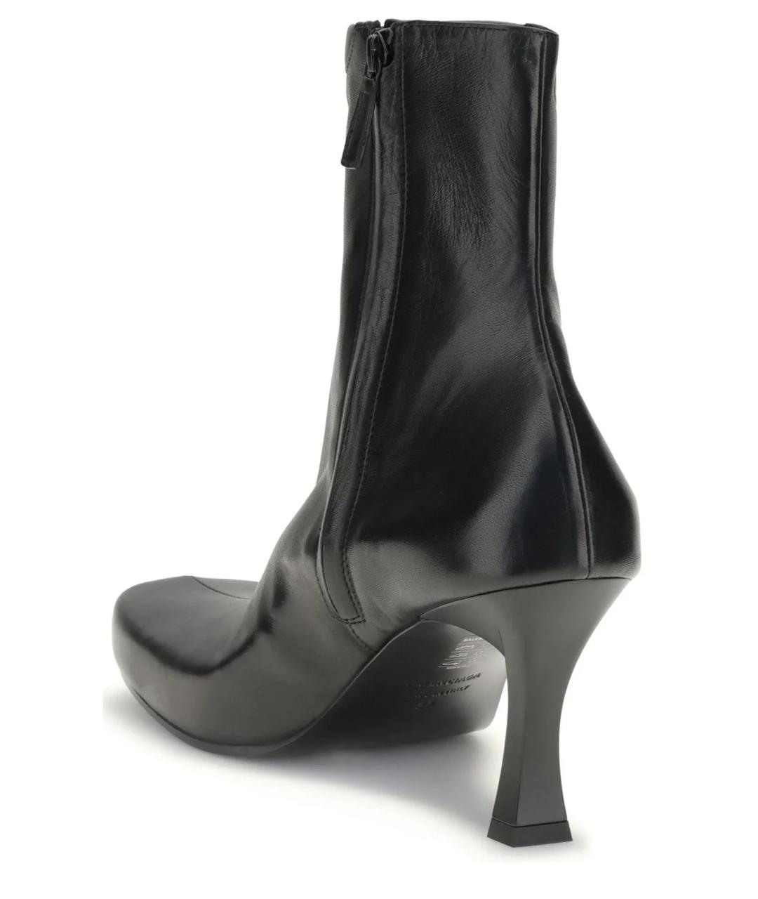 BALENCIAGA Черные кожаные ботильоны, фото 3