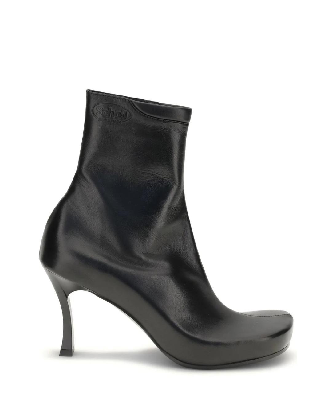 BALENCIAGA Черные кожаные ботильоны, фото 1