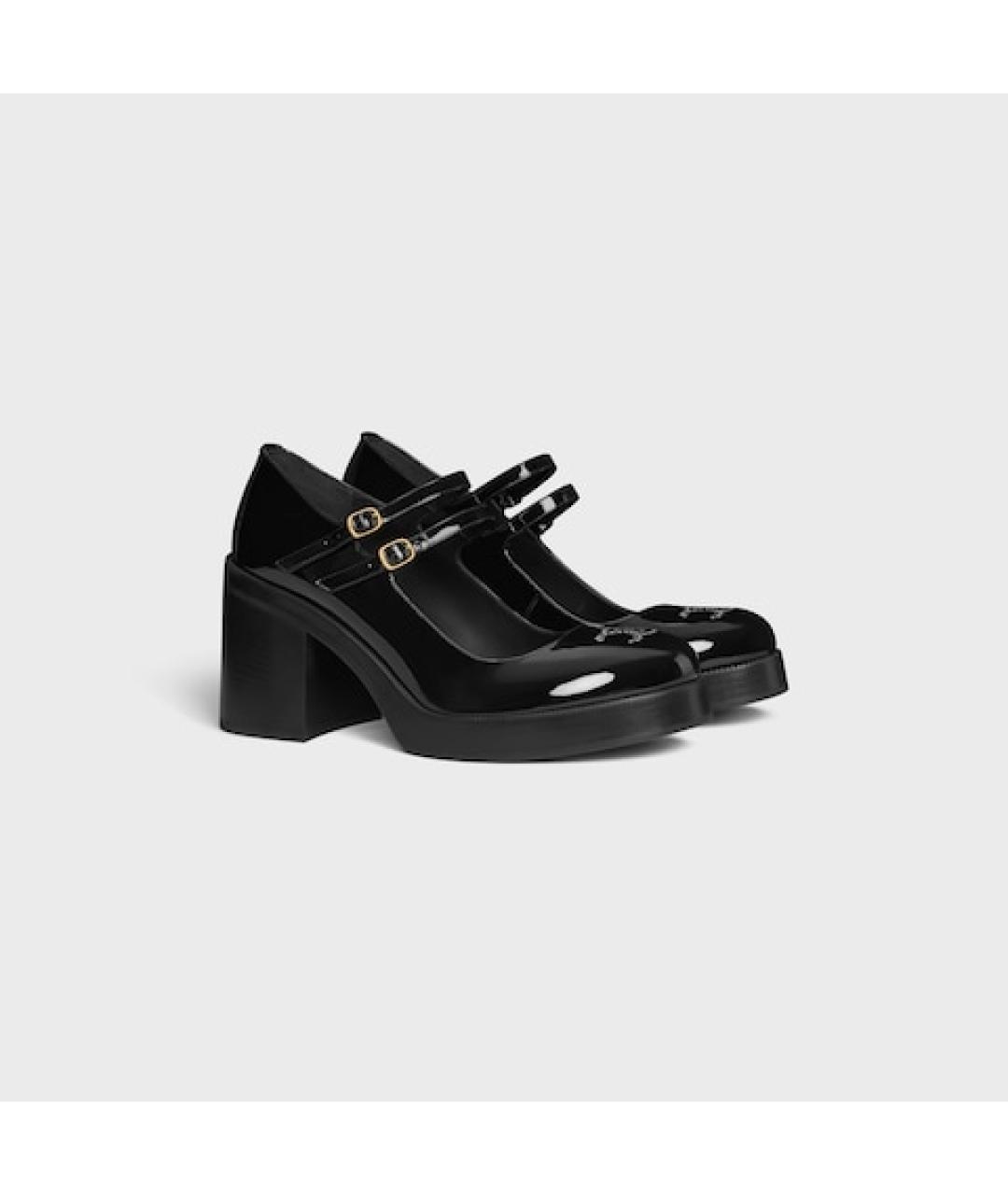CELINE Черные сандалии из лакированной кожи, фото 2