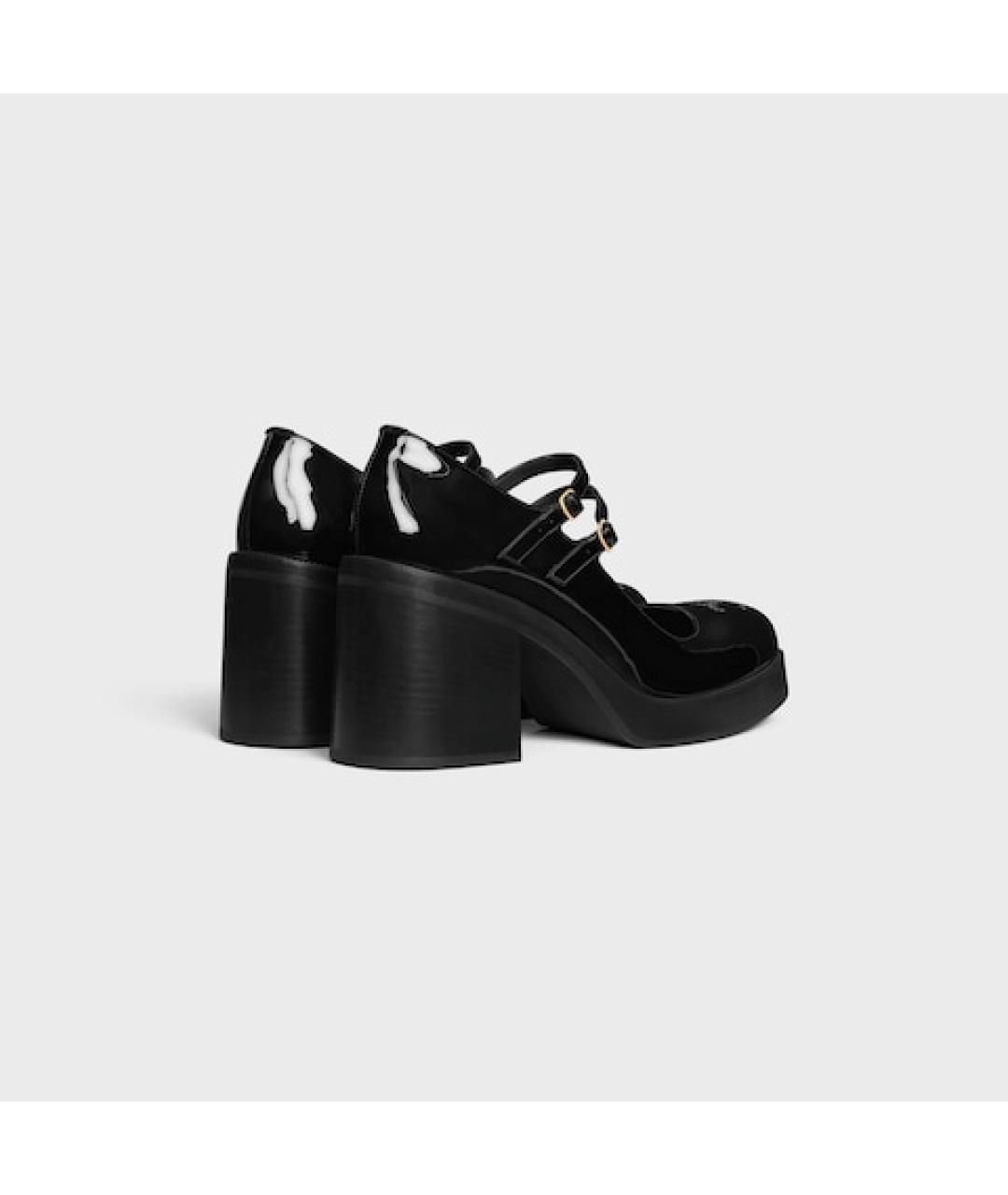 CELINE Черные сандалии из лакированной кожи, фото 3