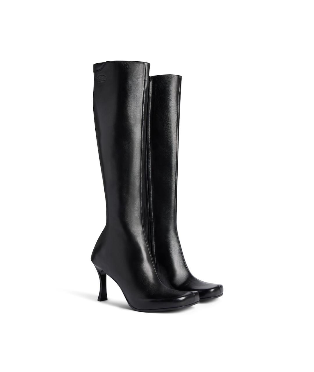 BALENCIAGA Черные кожаные сапоги, фото 2
