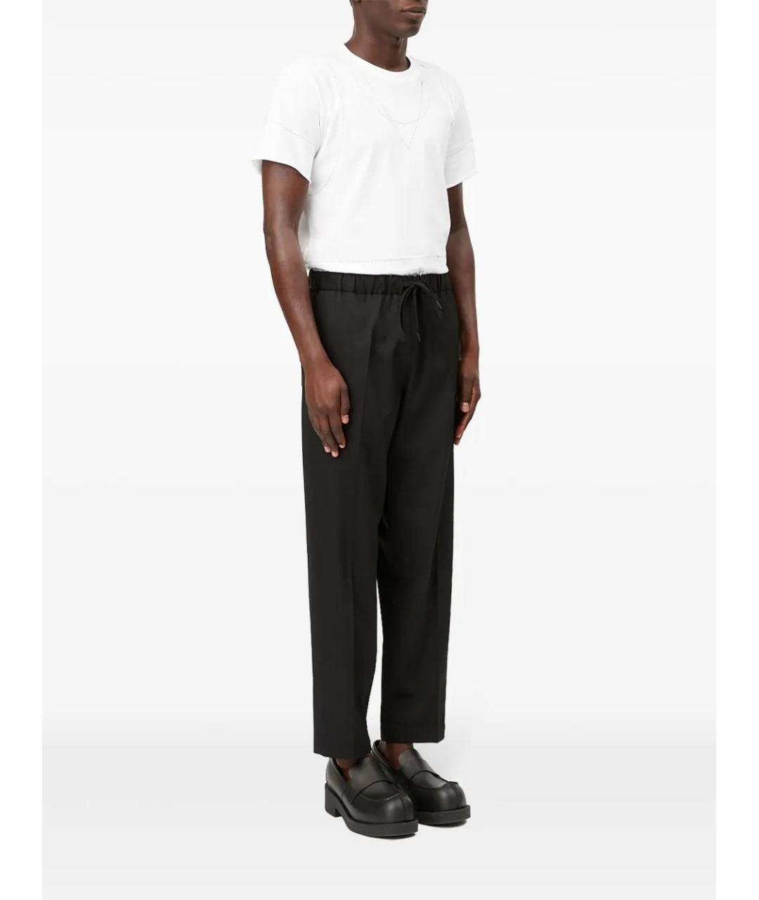 MM6 MAISON MARGIELA Черные полиэстеровые повседневные брюки, фото 3