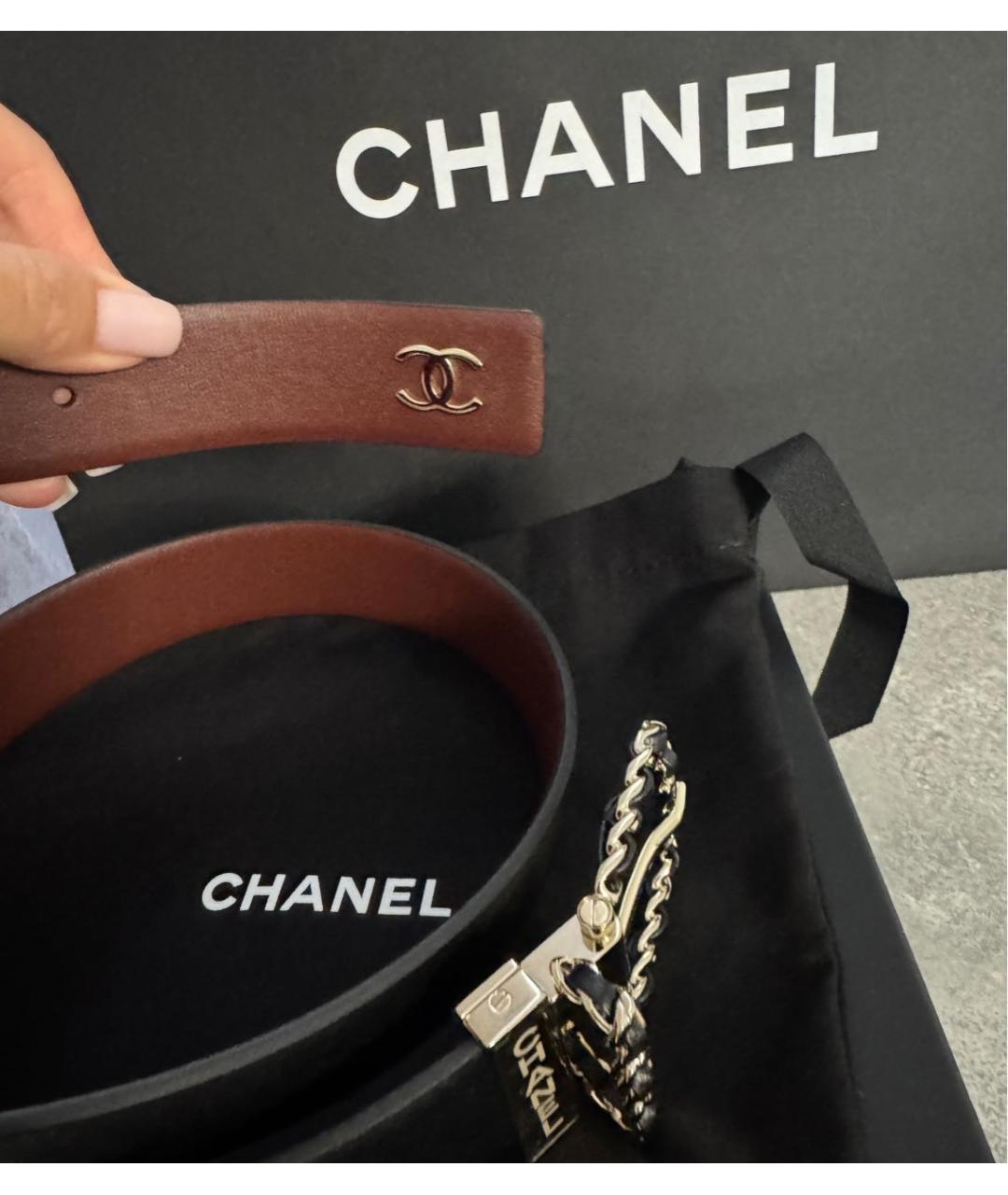 CHANEL Черный кожаный ремень, фото 2