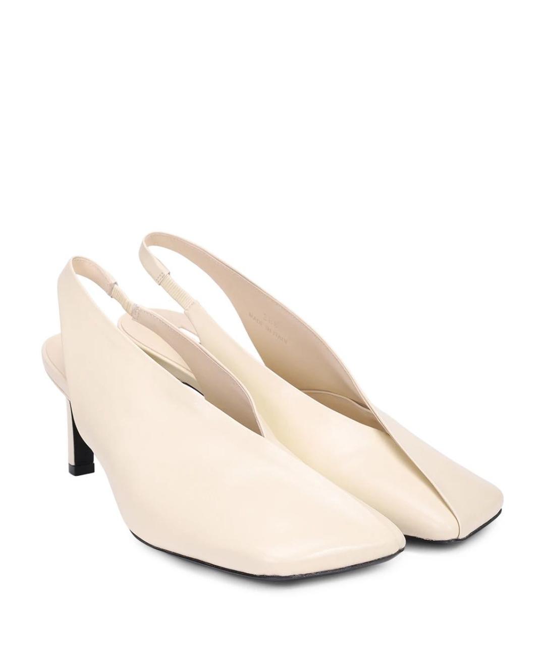 JIL SANDER Бежевые кожаные туфли, фото 2
