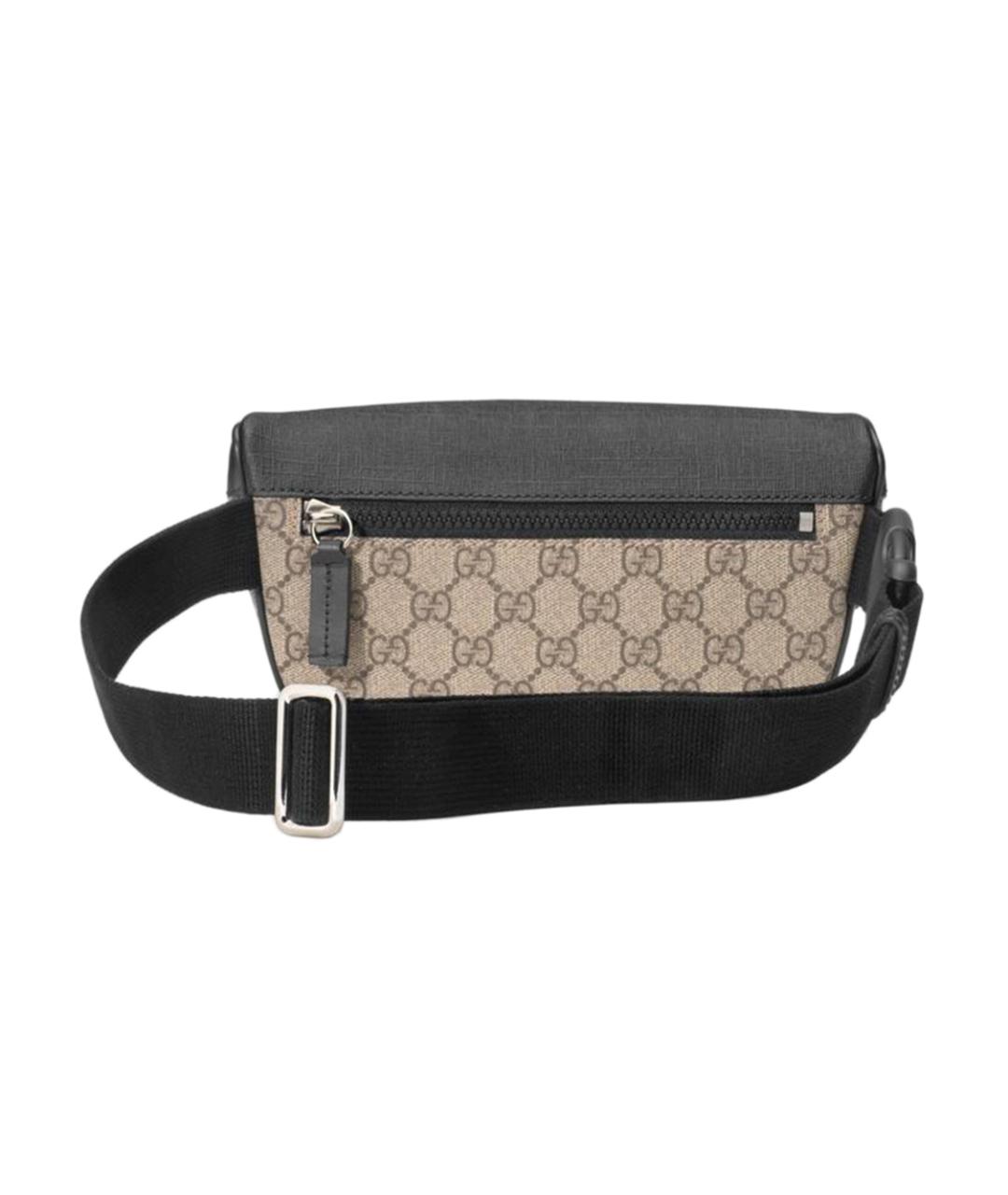 GUCCI Черная хлопковая поясная сумка, фото 3