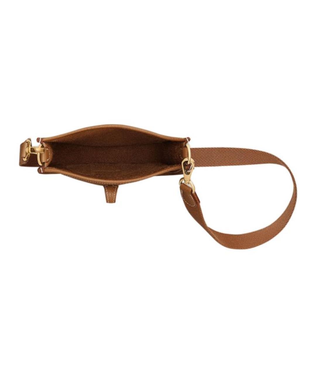 HERMES Коричневая кожаная сумка через плечо, фото 4