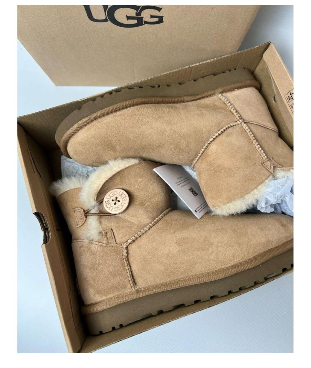 UGG AUSTRALIA Бежевые сапоги, фото 4