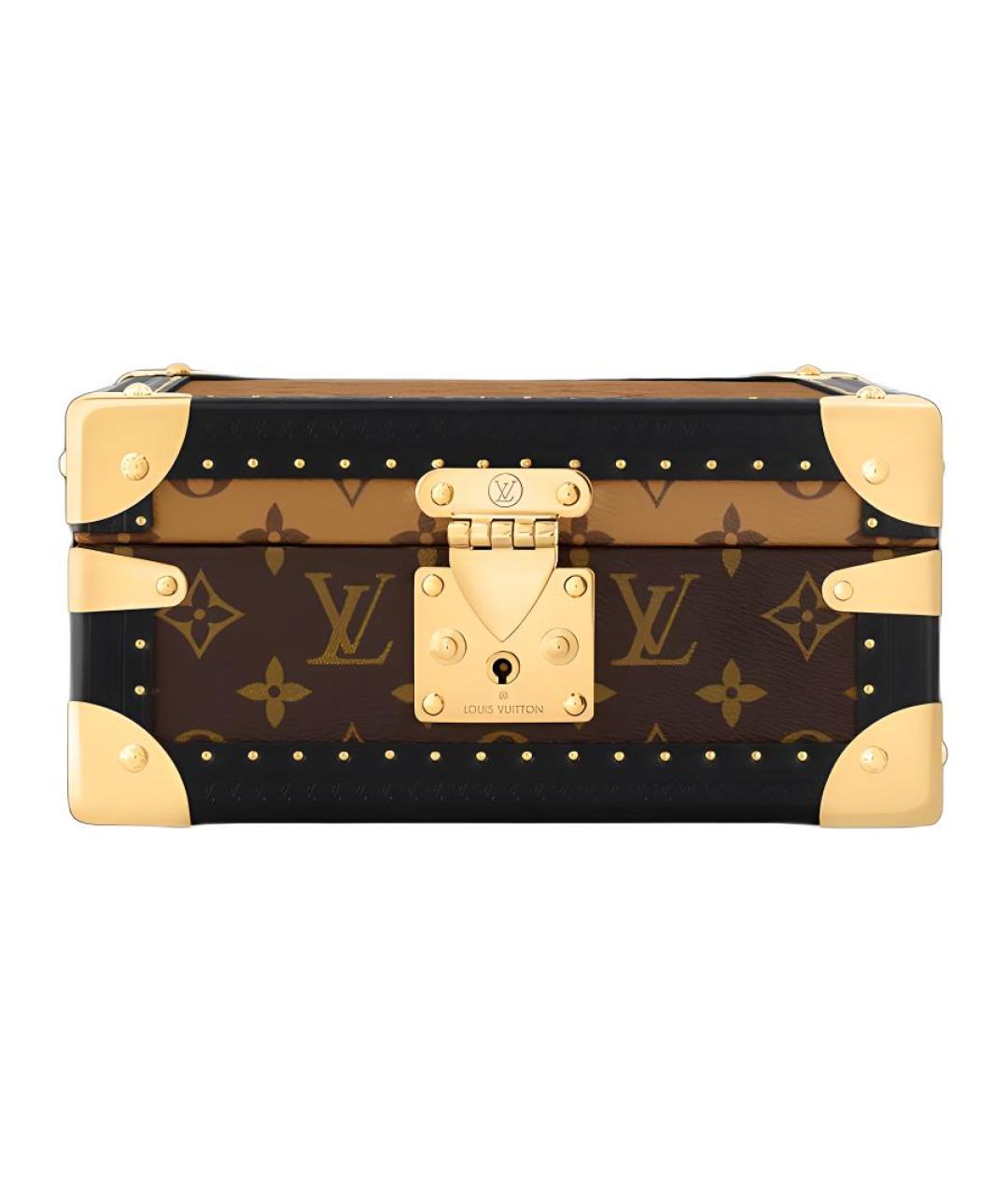 LOUIS VUITTON Коричневый кожаный чемодан, фото 1