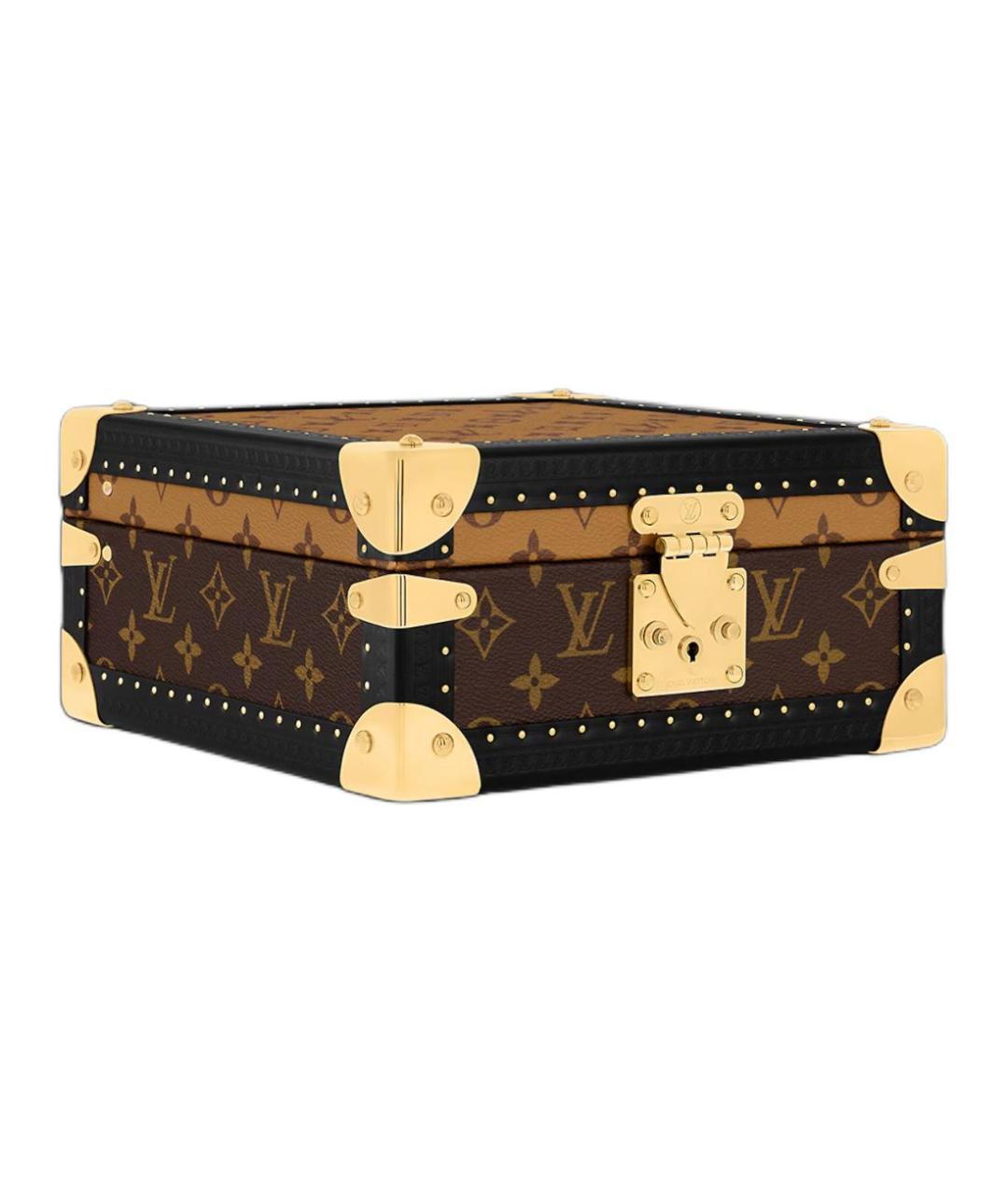 LOUIS VUITTON Коричневый кожаный чемодан, фото 2
