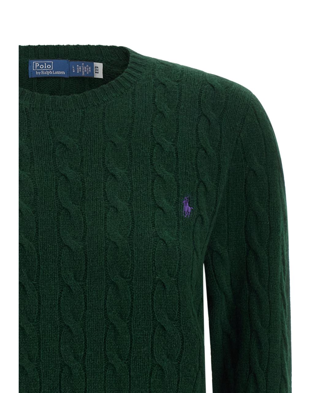 POLO RALPH LAUREN Зеленый шерстяной джемпер / свитер, фото 2