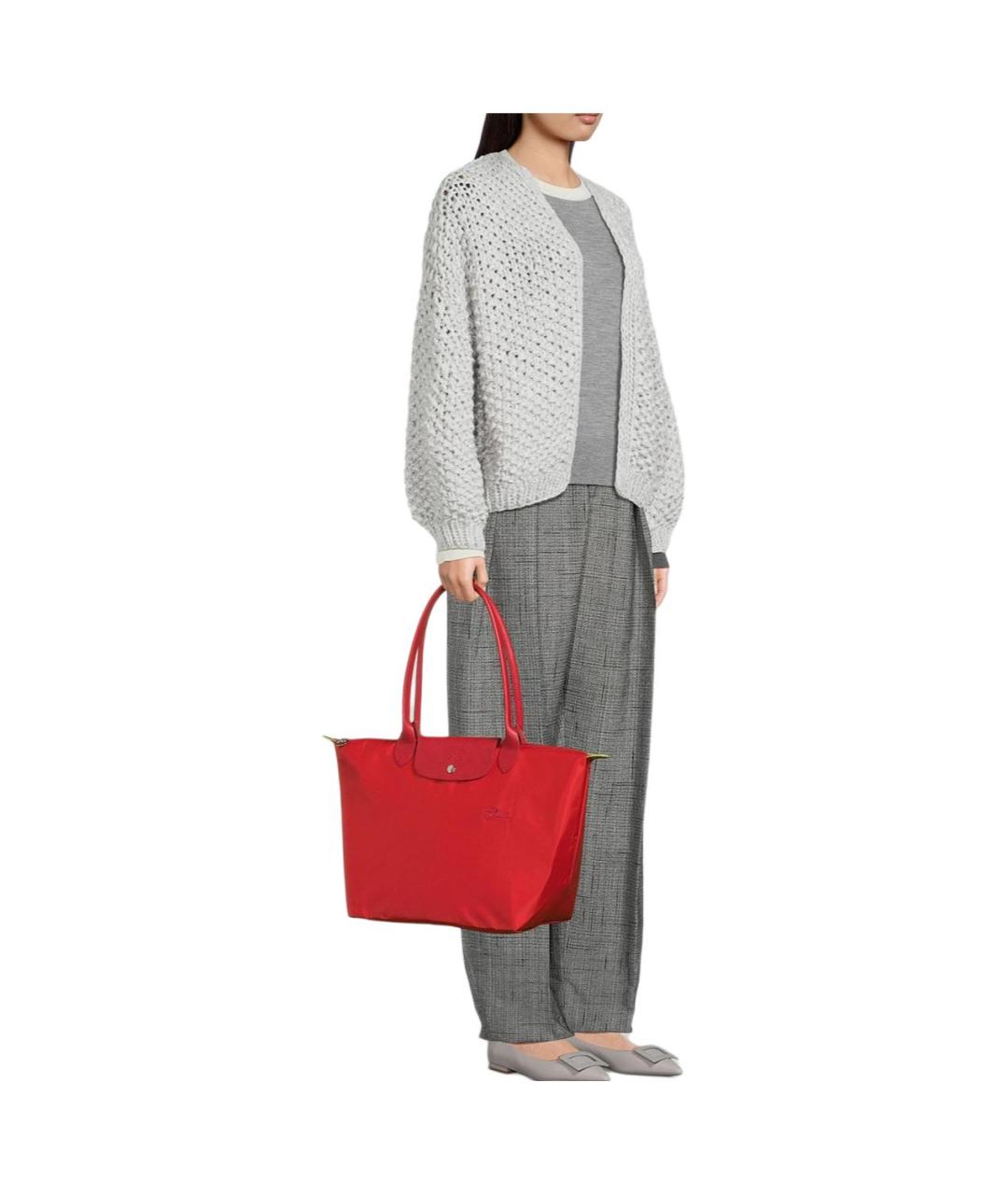 LONGCHAMP Красная тканевая сумка через плечо, фото 6