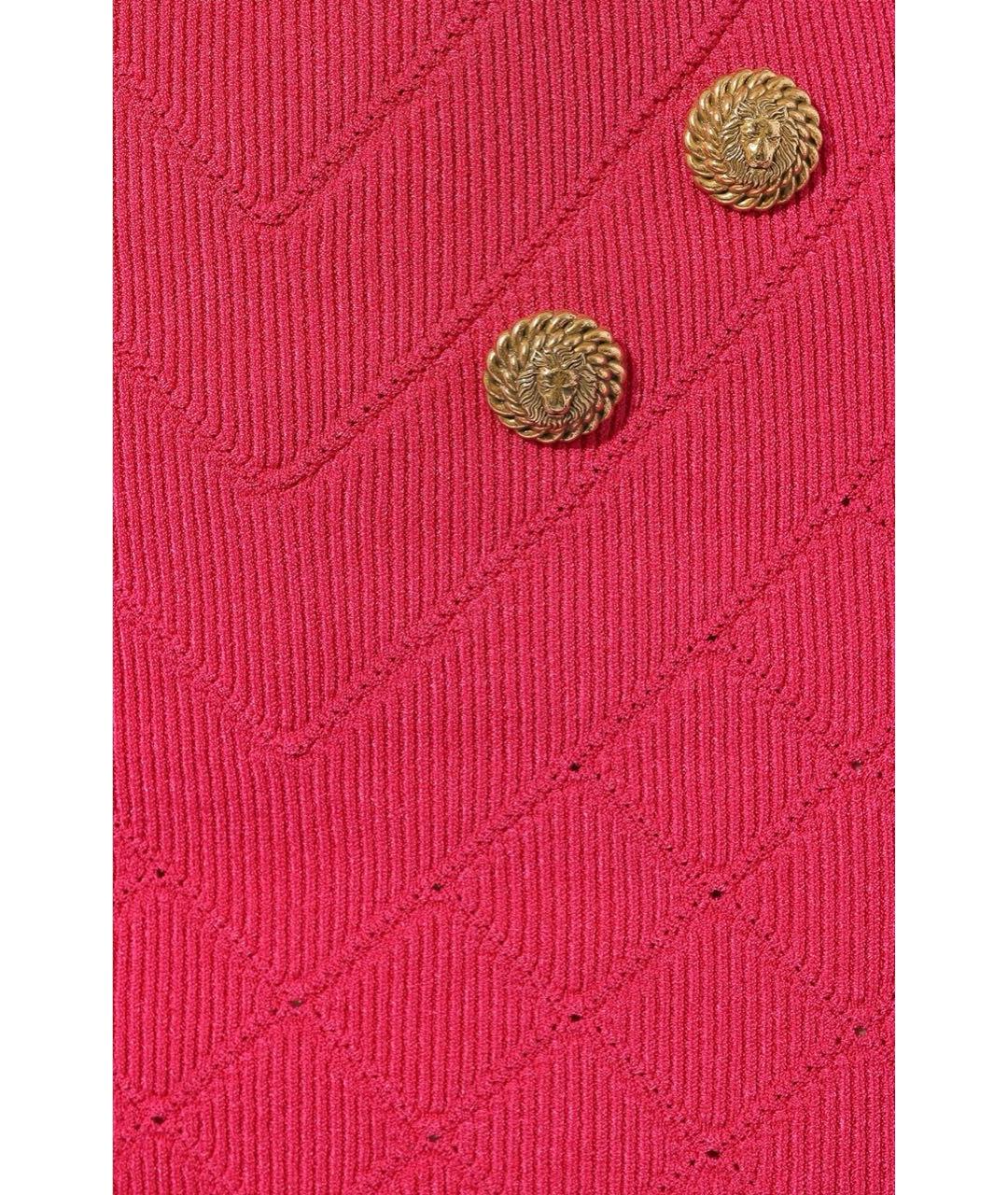BALMAIN Фуксия вискозная юбка мини, фото 4