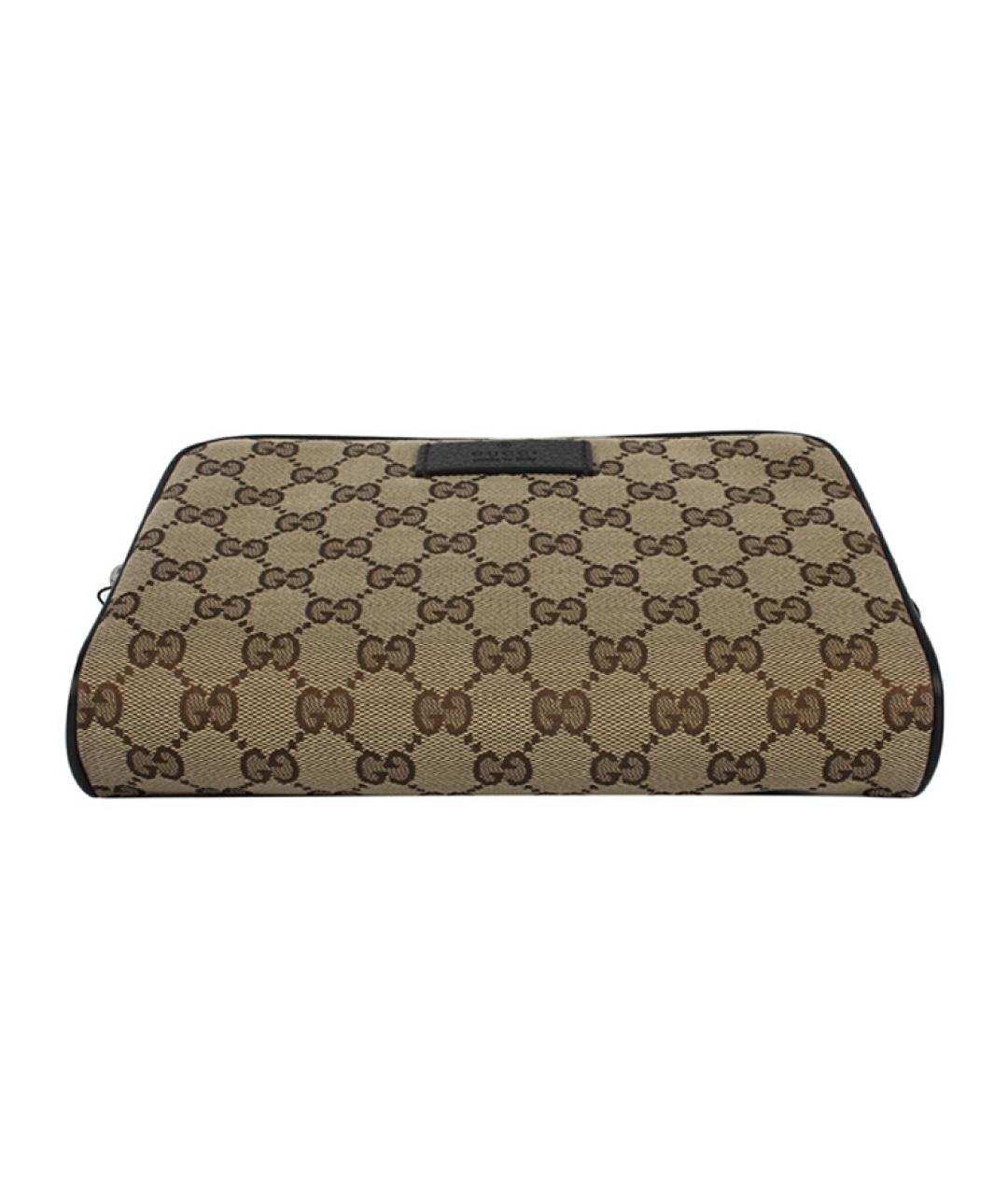 GUCCI Коричневая хлопковая поясная сумка, фото 3