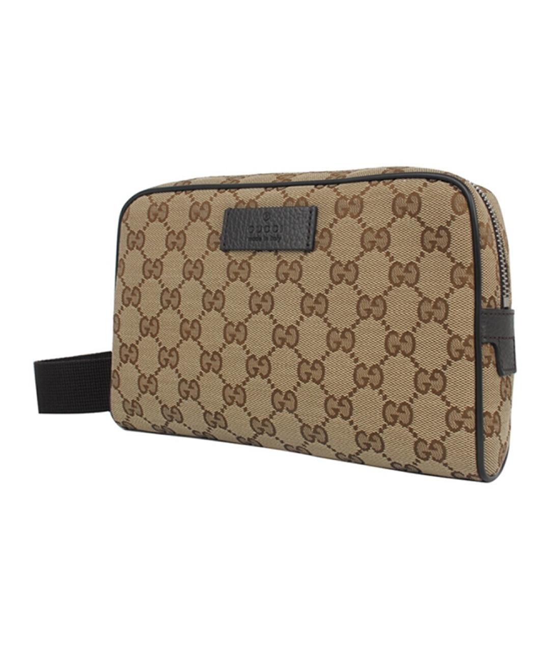 GUCCI Коричневая хлопковая поясная сумка, фото 2