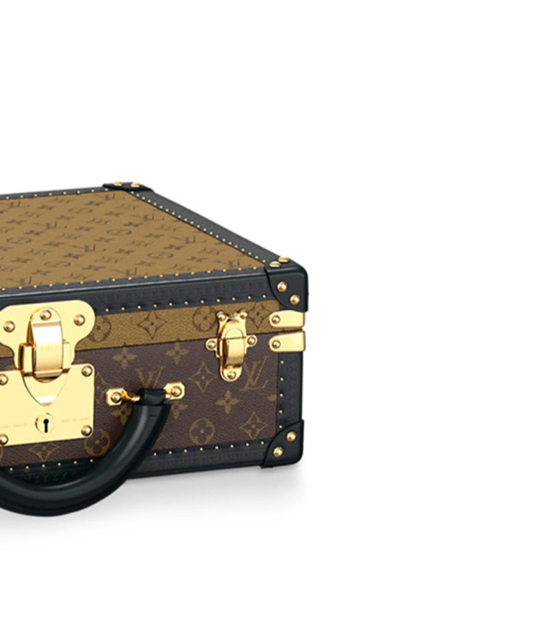LOUIS VUITTON Коричневый кожаный чемодан, фото 2