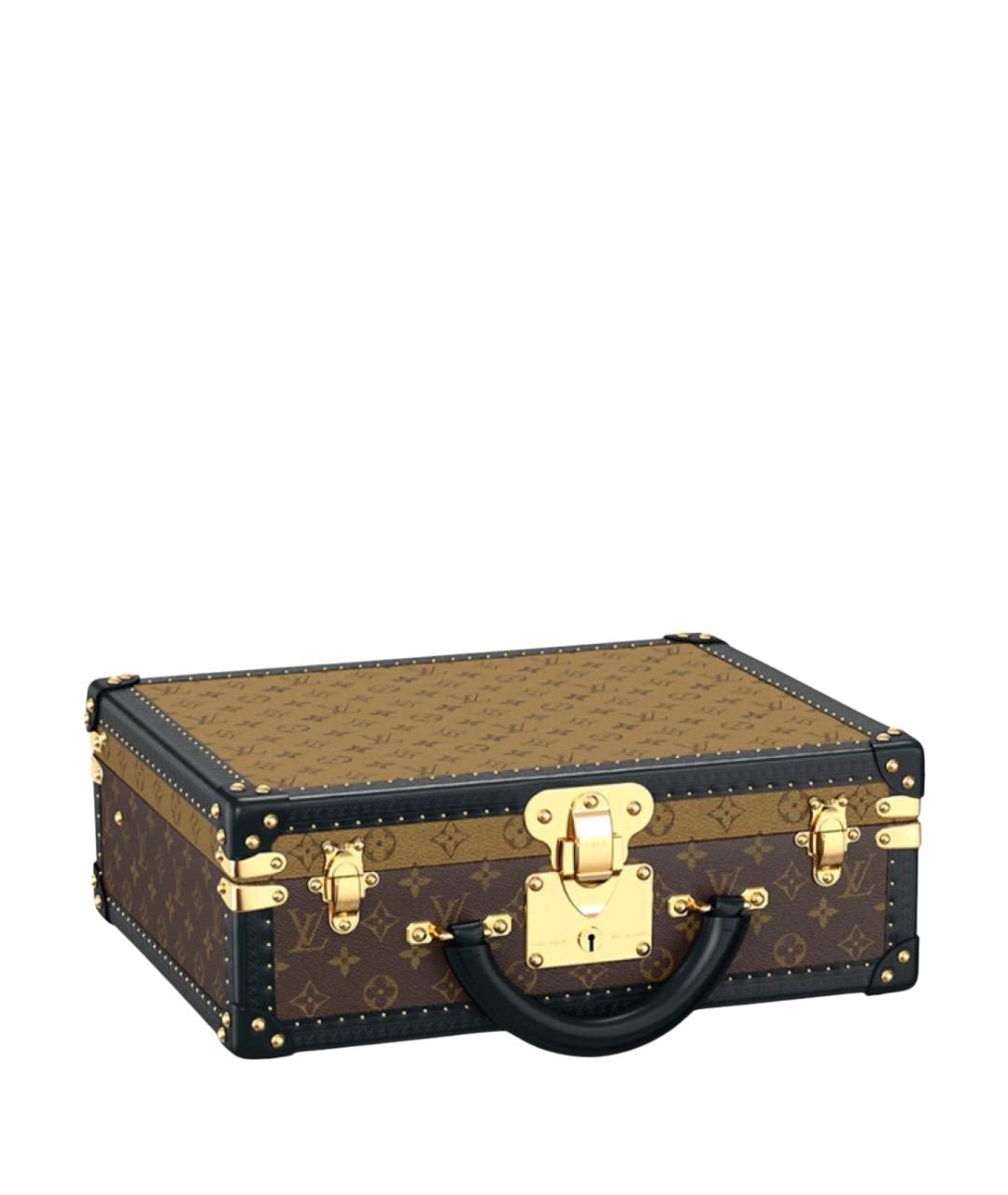 LOUIS VUITTON Коричневый кожаный чемодан, фото 1