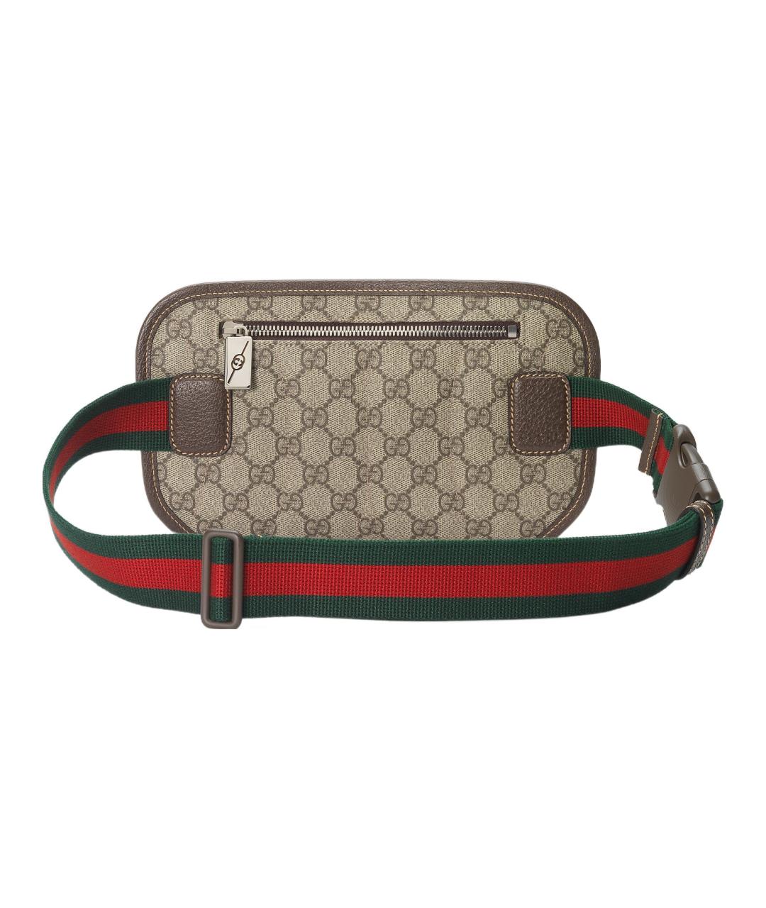 GUCCI Коричневая хлопковая поясная сумка, фото 3