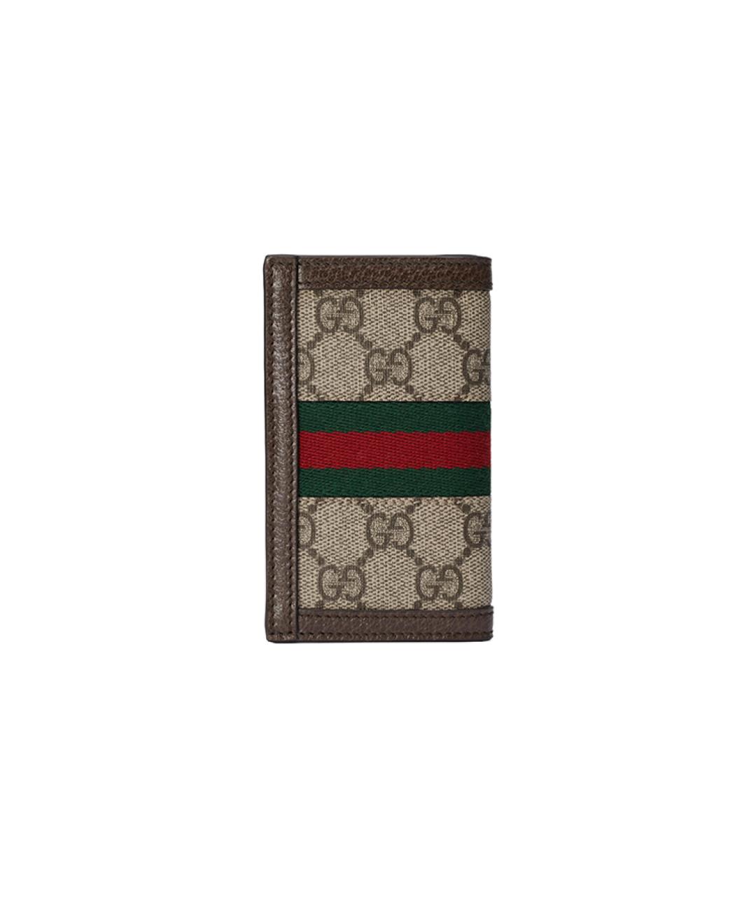 GUCCI Коричневый кожаный кардхолдер, фото 3