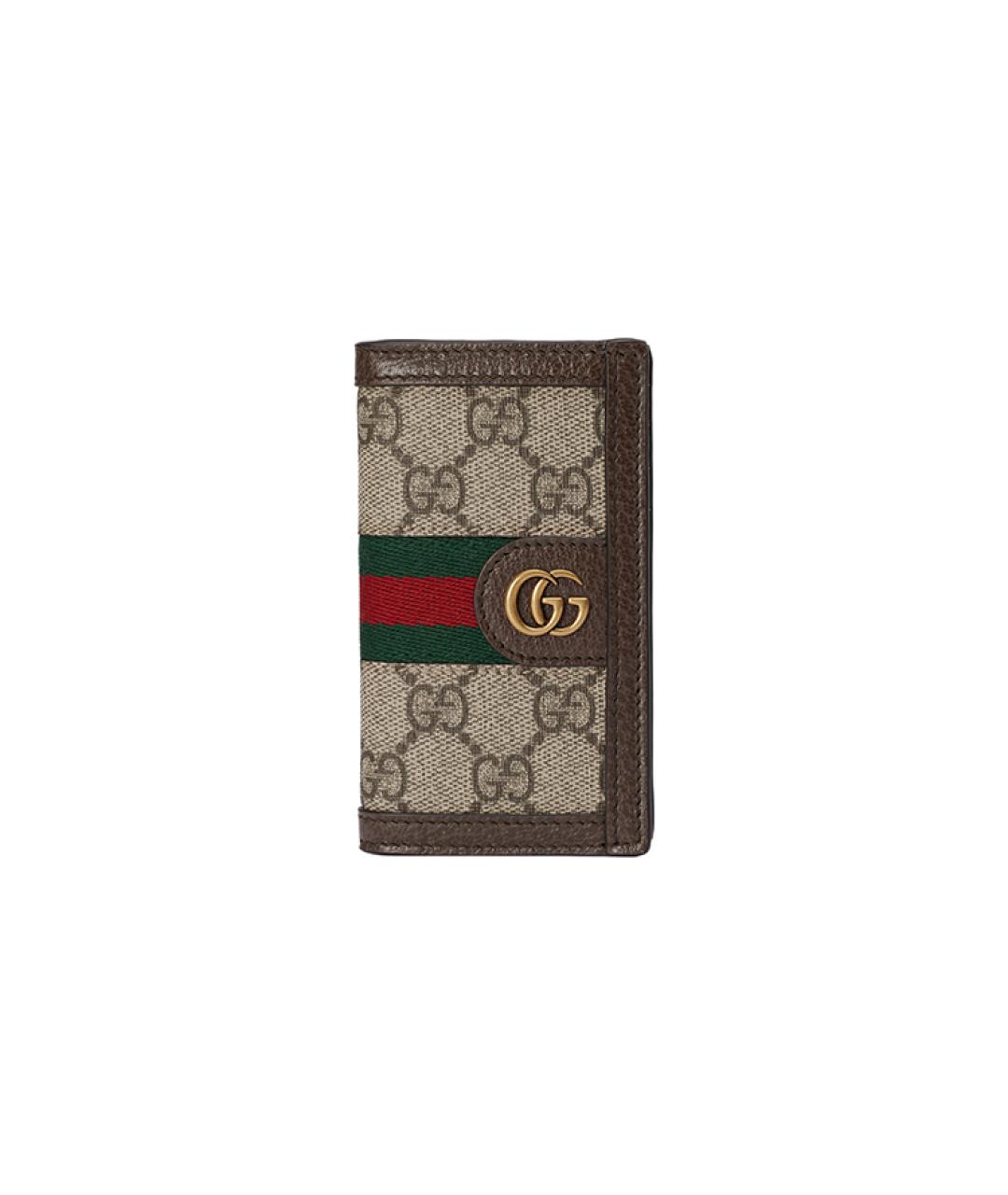 GUCCI Коричневый кожаный кардхолдер, фото 1