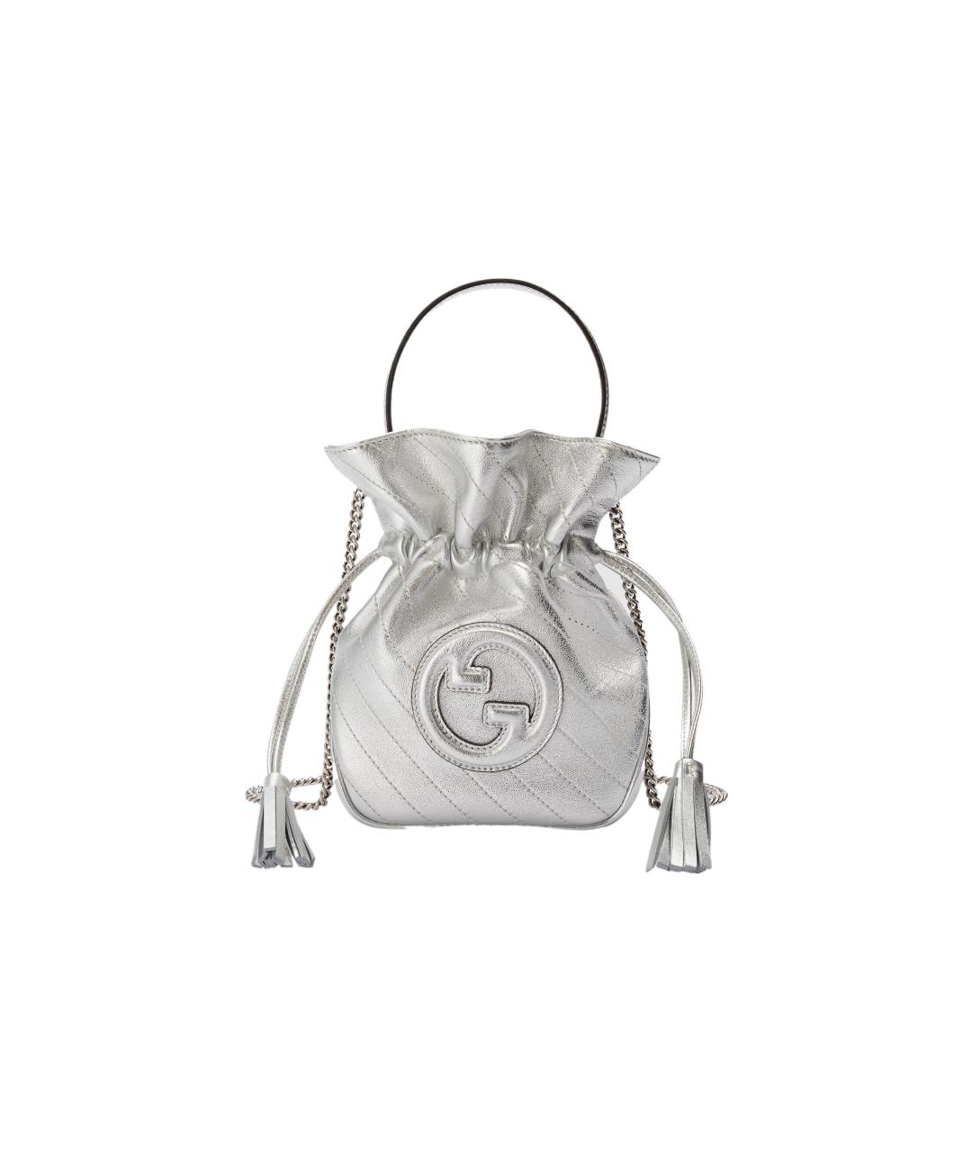 GUCCI Серебряная кожаная сумка через плечо, фото 1
