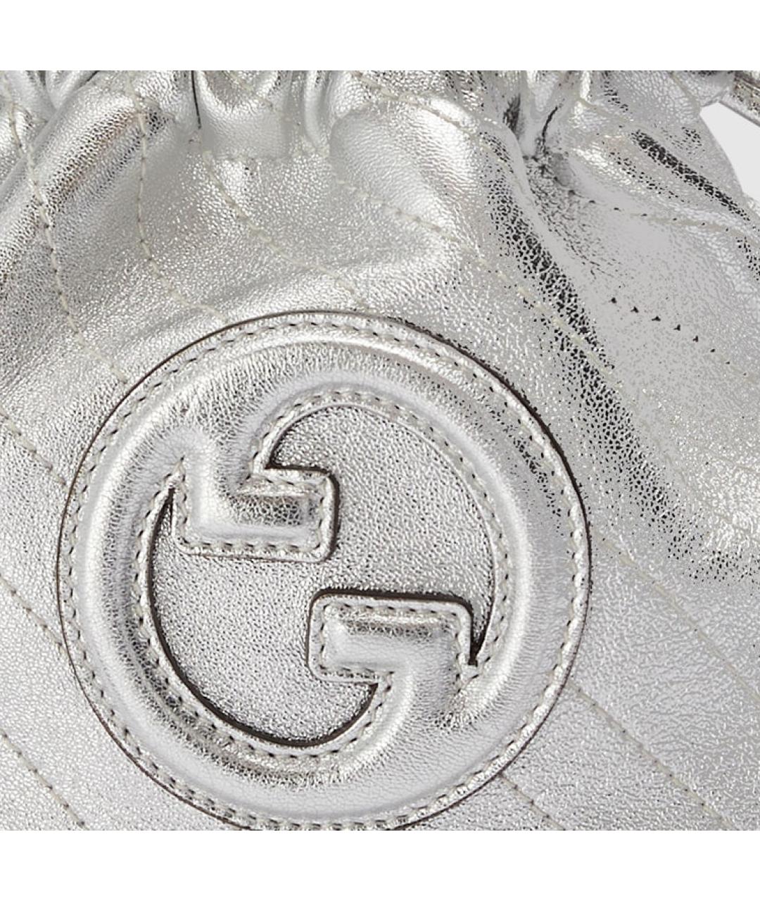 GUCCI Серебряная кожаная сумка через плечо, фото 8