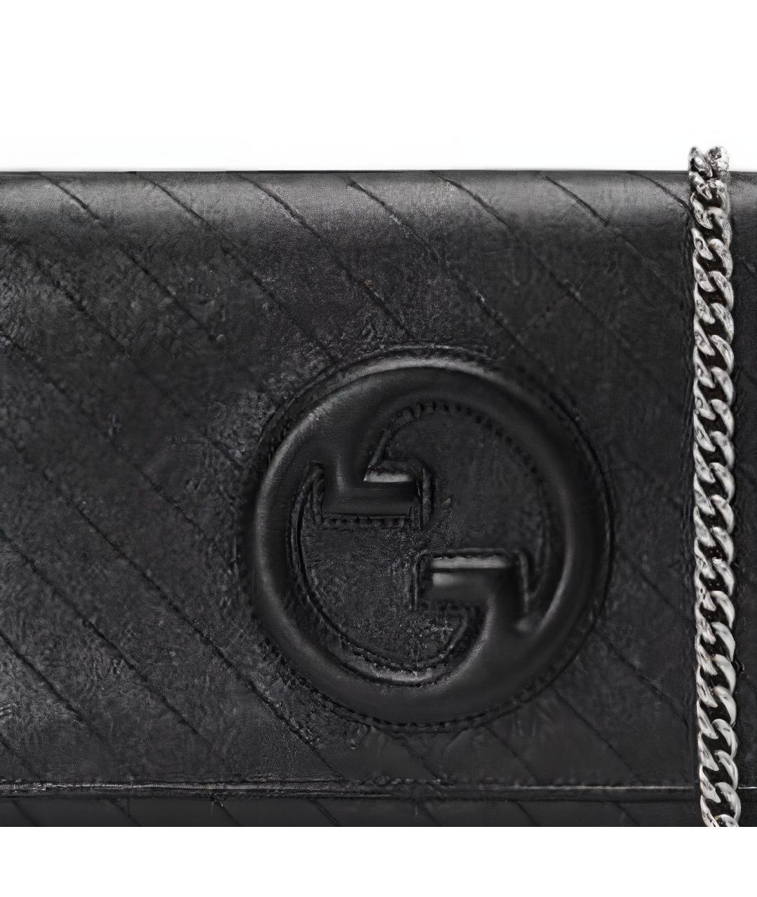 GUCCI Черная кожаная сумка через плечо, фото 4