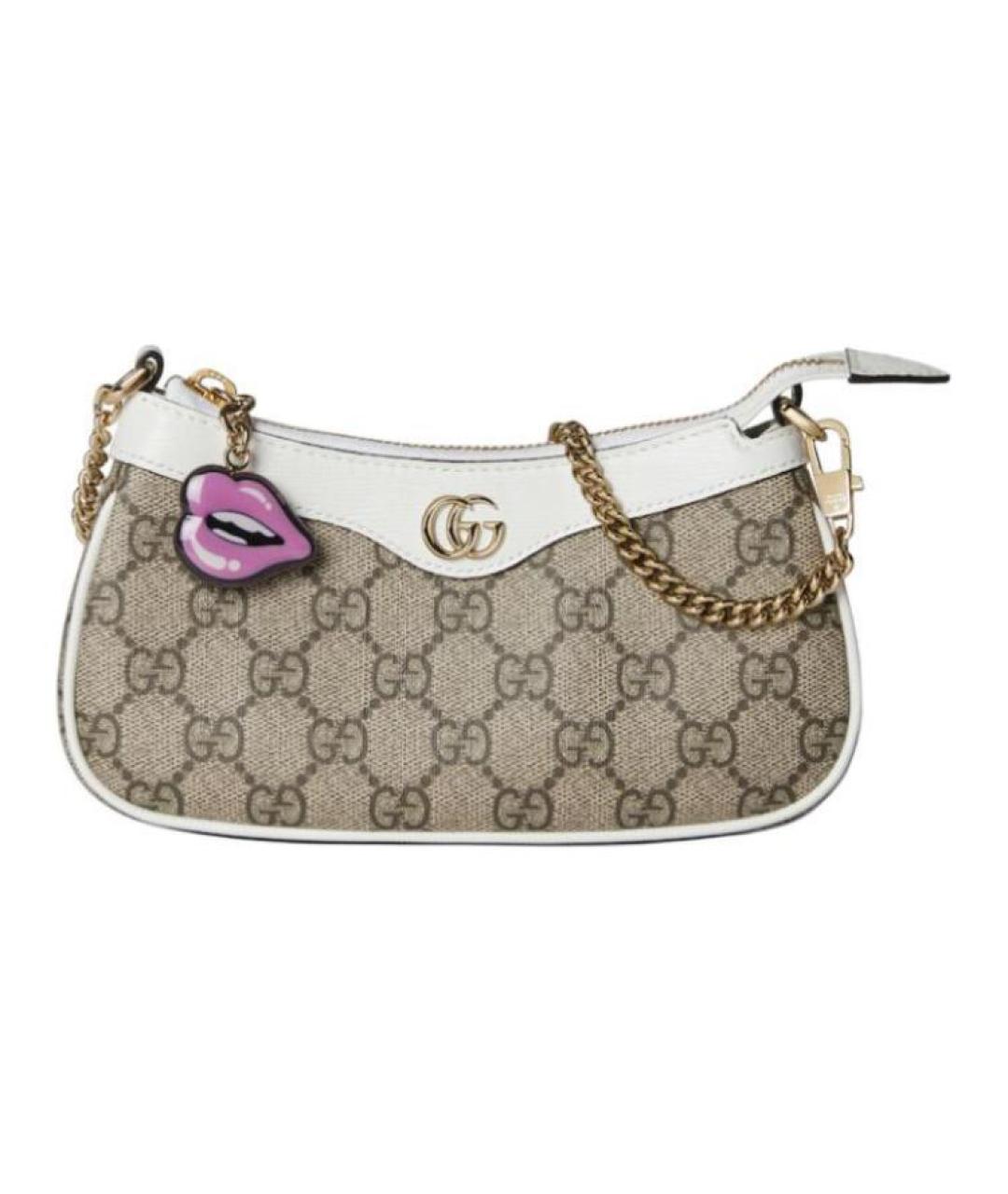 GUCCI Белая хлопковая сумка через плечо, фото 1