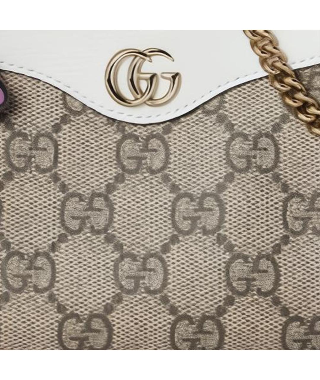 GUCCI Белая хлопковая сумка через плечо, фото 8