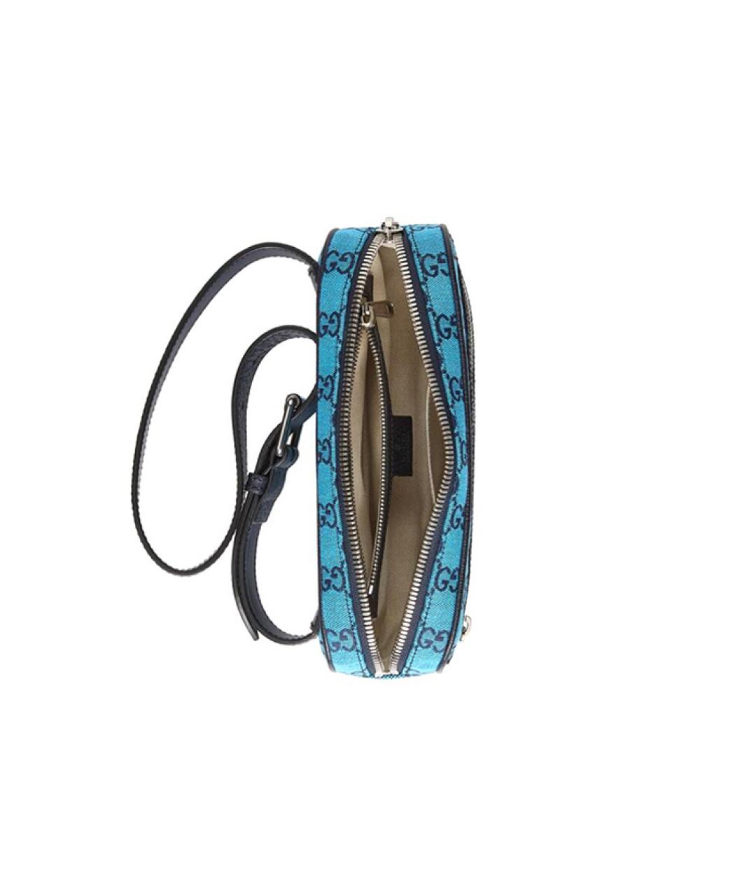 GUCCI Синяя хлопковая поясная сумка, фото 6