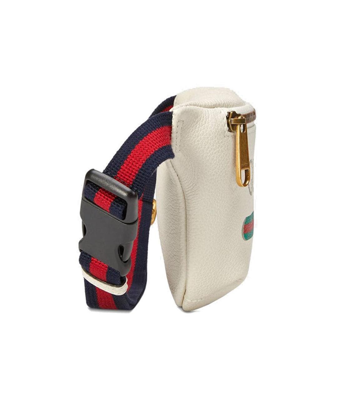 GUCCI Белая кожаная поясная сумка, фото 6