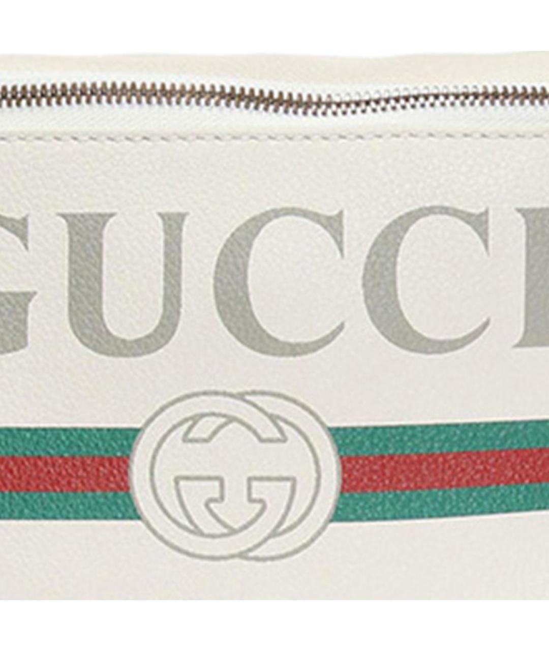 GUCCI Белая кожаная поясная сумка, фото 8