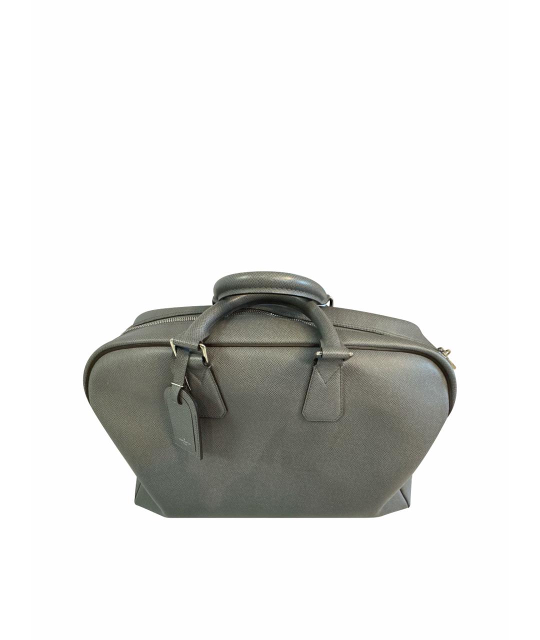 LOUIS VUITTON Антрацитовая кожаная дорожная/спортивная сумка, фото 1