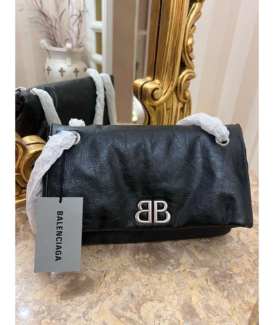 BALENCIAGA Черная кожаная сумка через плечо, фото 7