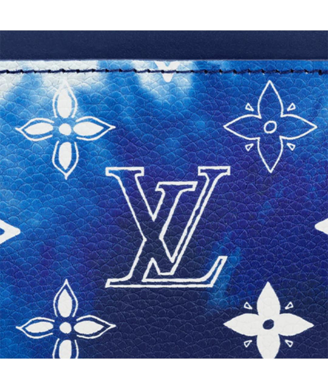LOUIS VUITTON Синий кожаный кардхолдер, фото 5