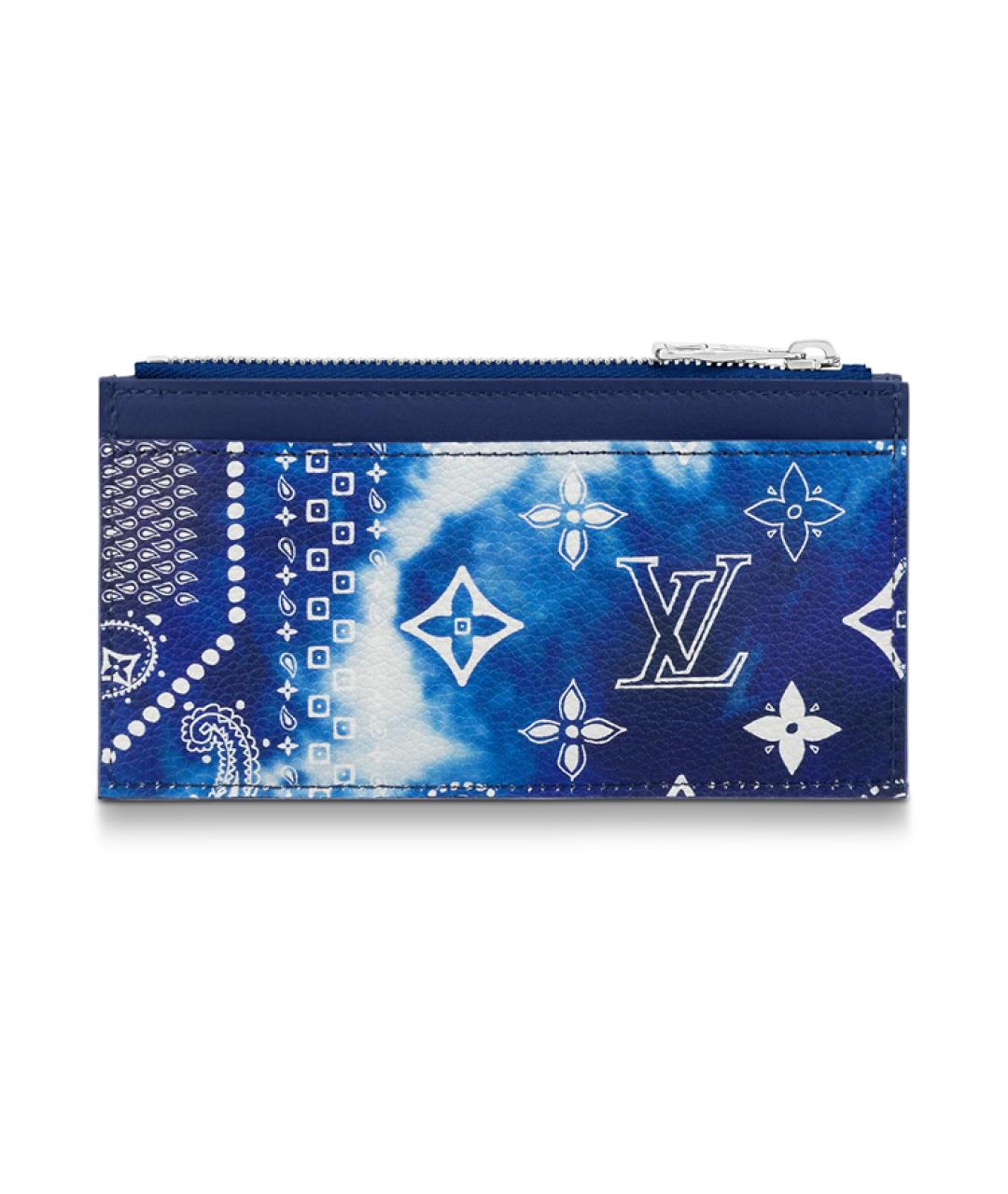 LOUIS VUITTON Синий кожаный кардхолдер, фото 3