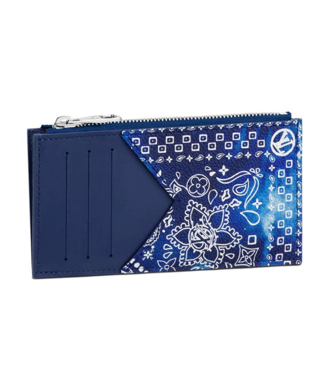 LOUIS VUITTON Синий кожаный кардхолдер, фото 1