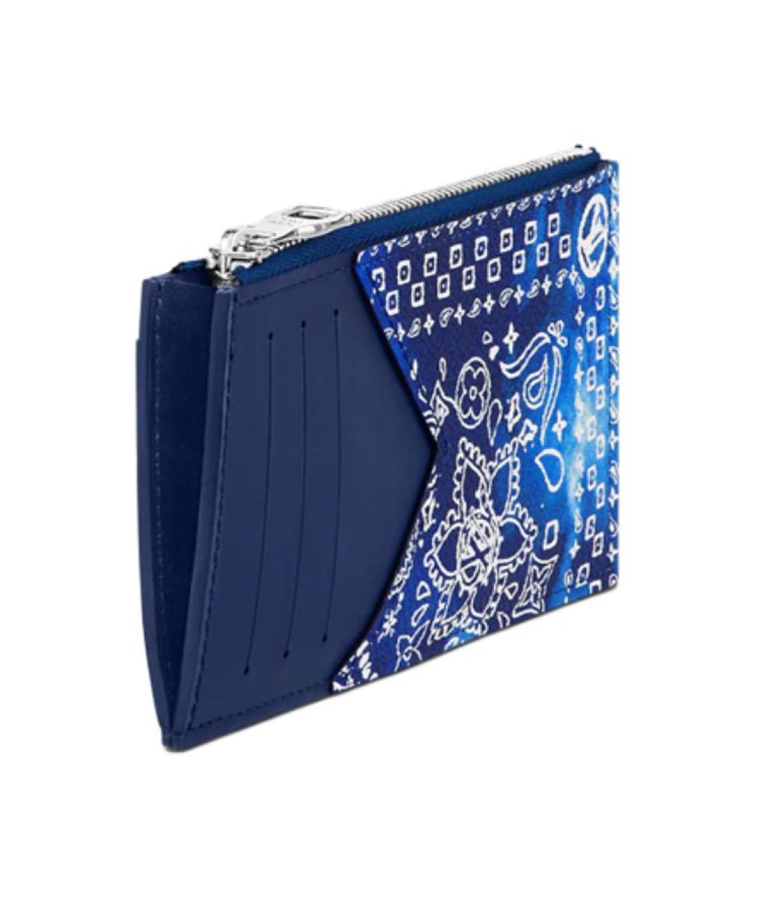 LOUIS VUITTON Синий кожаный кардхолдер, фото 2