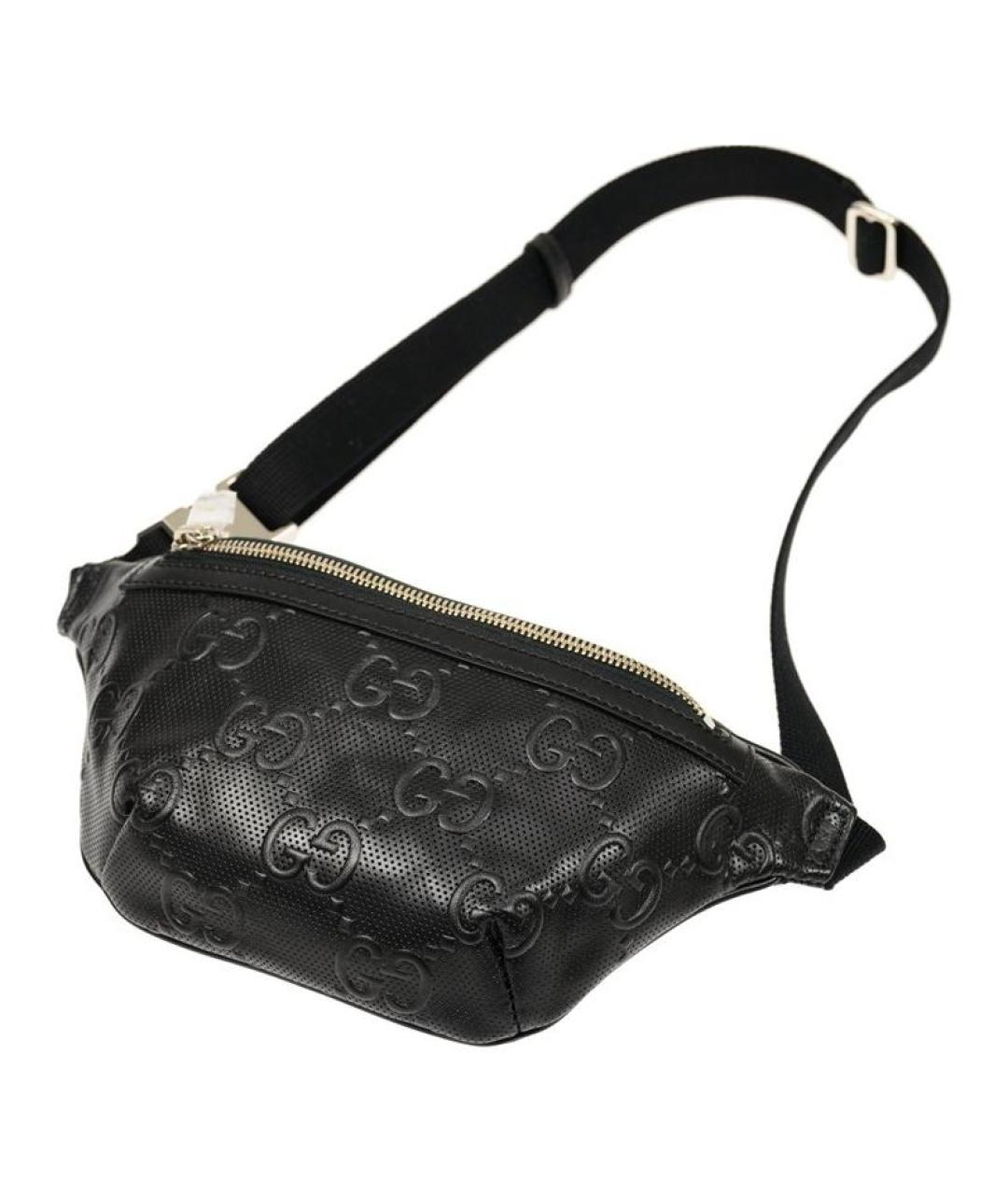 GUCCI Черная кожаная поясная сумка, фото 2