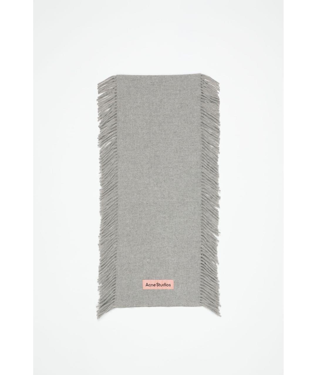 ACNE STUDIOS Серый шерстяной шарф, фото 5