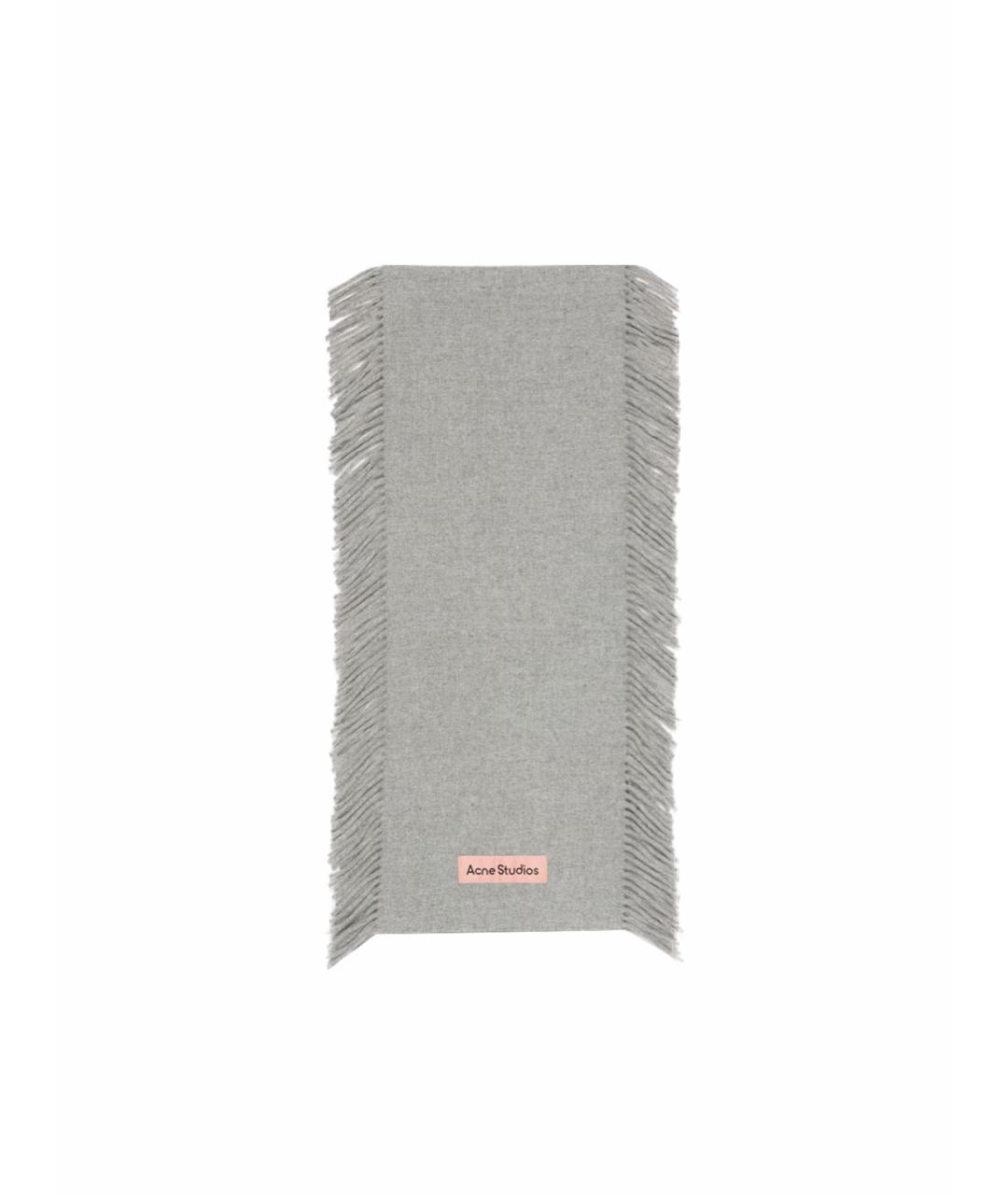 ACNE STUDIOS Серый шерстяной шарф, фото 1