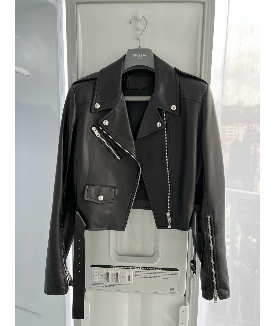 PRADA Черная кожаная куртка, фото 8