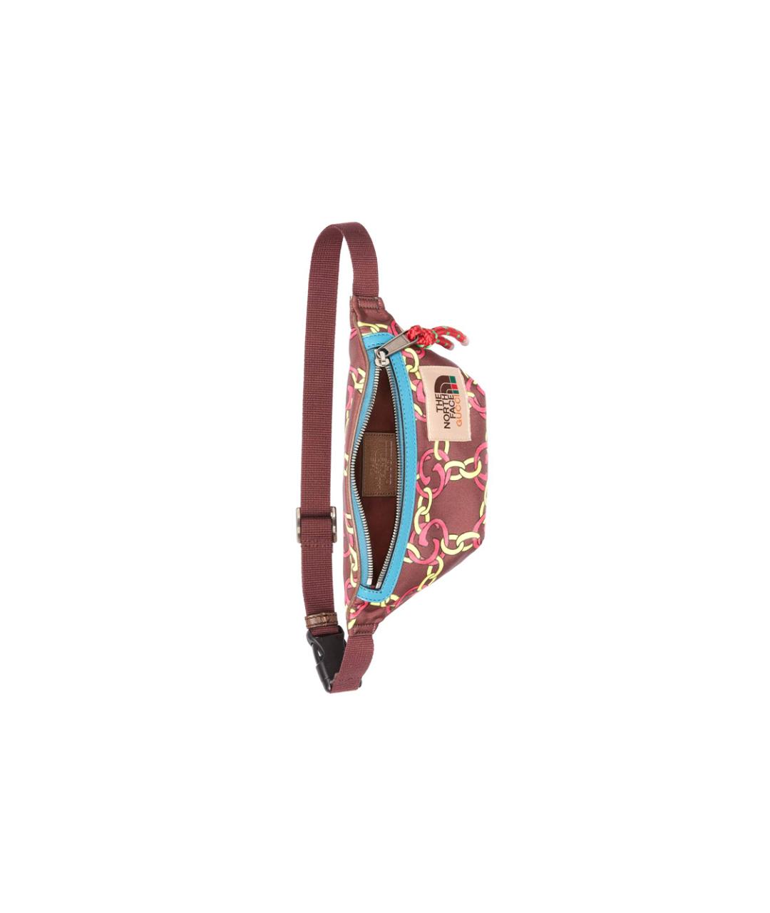 GUCCI Коричневая тканевая поясная сумка, фото 7
