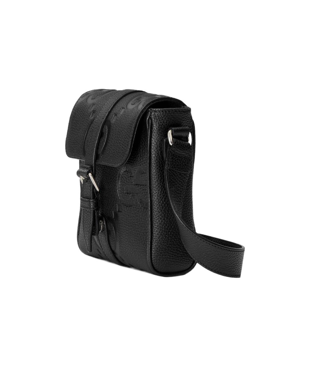 GUCCI Черная кожаная сумка на плечо, фото 2