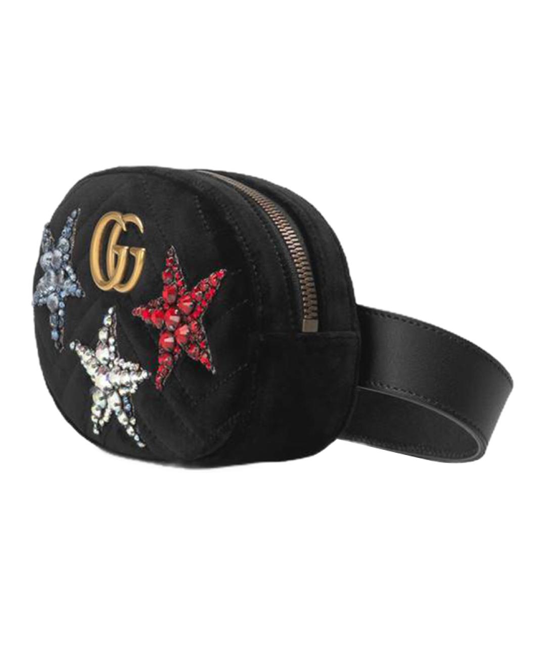 GUCCI Черная тканевая поясная сумка, фото 2