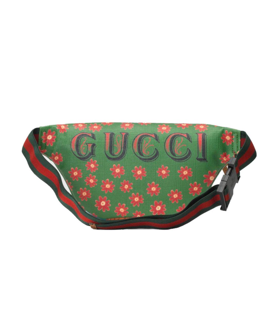 GUCCI Зеленая хлопковая поясная сумка, фото 2