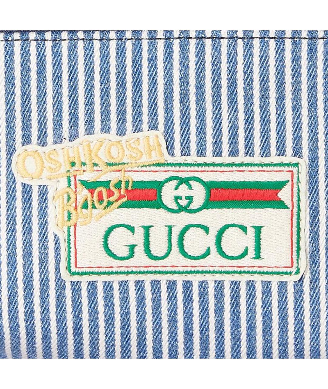 GUCCI Синяя хлопковая поясная сумка, фото 8